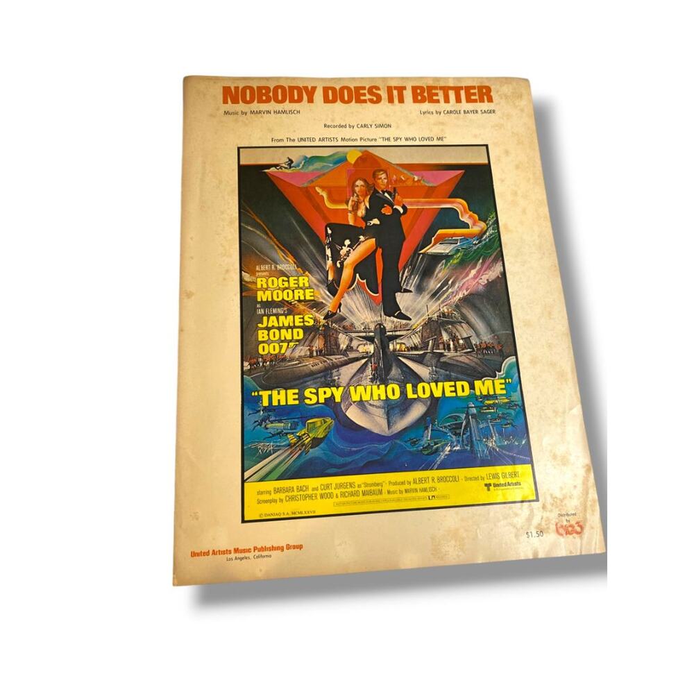 1977 Nobody Does it Better Sheet Music The Spy Who Loved Me Carly Simon